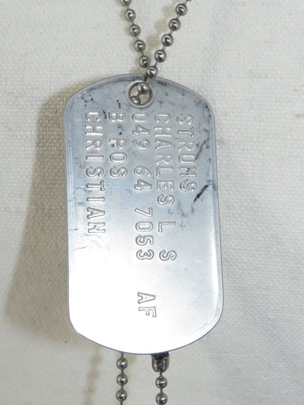 VINTAGE MILITARY DOG TAGS SILVER OS SILVER ONE SIZE US AIR FORCE IDENTIFICATION